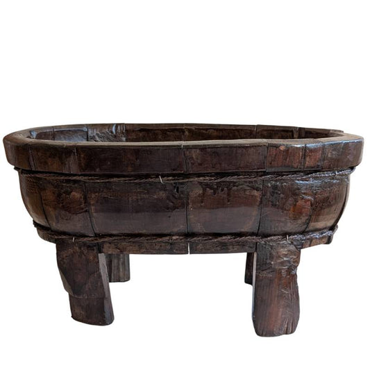 Houten deegkom uit China als gebruiksobject