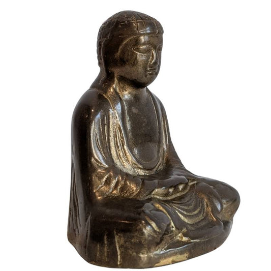 Japanse bronzen Boeddha in meditatiehouding dhyana mudra, brons, Japan
