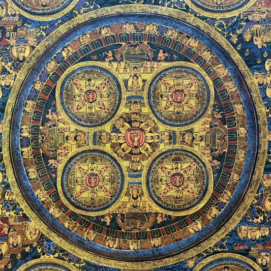 Centraal meditatiebeeld in Vajradhatu mandala thangka