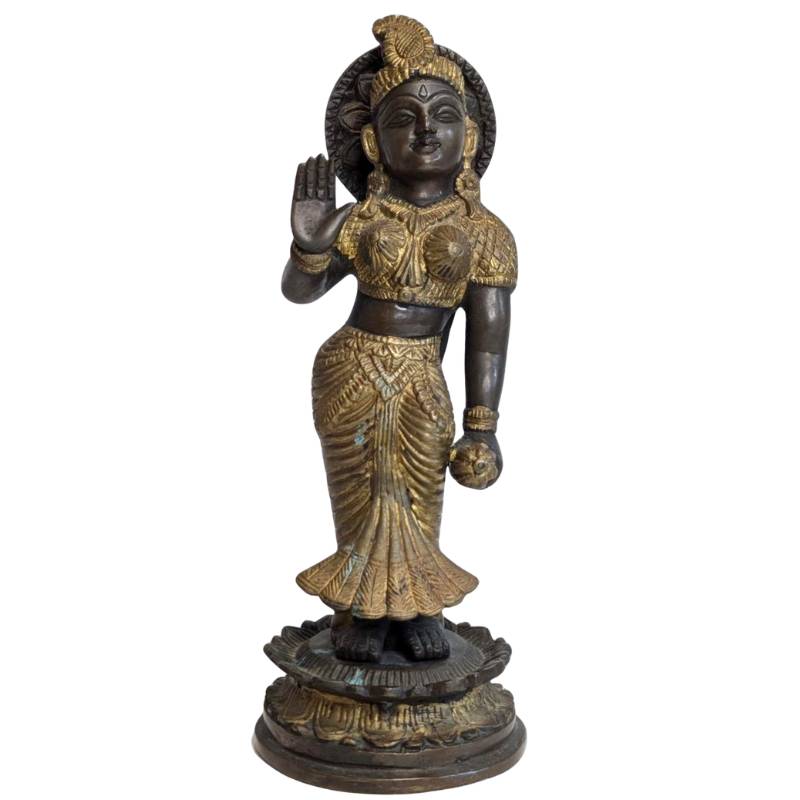 Antiek bronzen Parvati beeld Zuid-India of Sri Lanka 19e eeuw