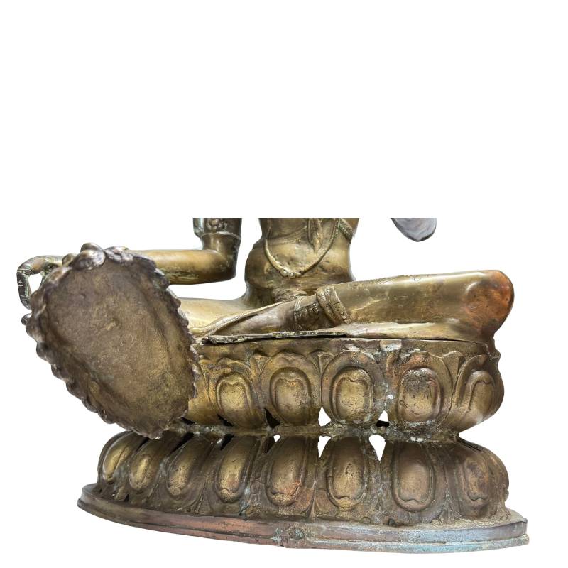 Antike tibetische Tara-Statue aus feuervergoldeter Bronze – Los 463