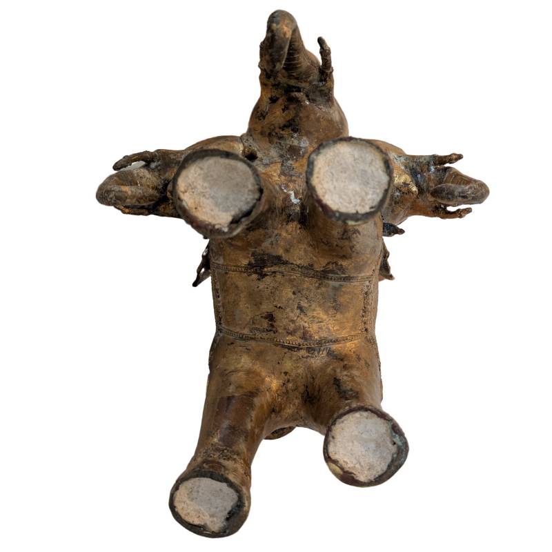 Trimukha Mahārakta Gaṇeśa auf Airavata – Ormolu Newar Bronze, Nepal – Los 155