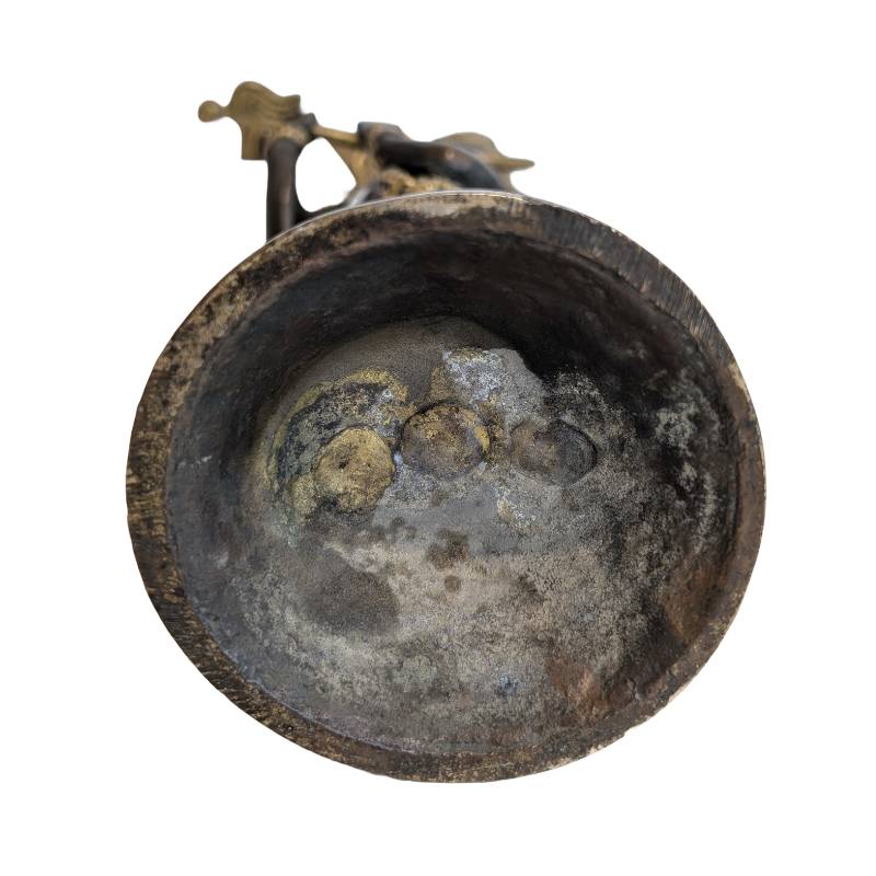 Antike Krishna-Statue aus Bronze mit Flöte, Indien, 19. Jahrhundert