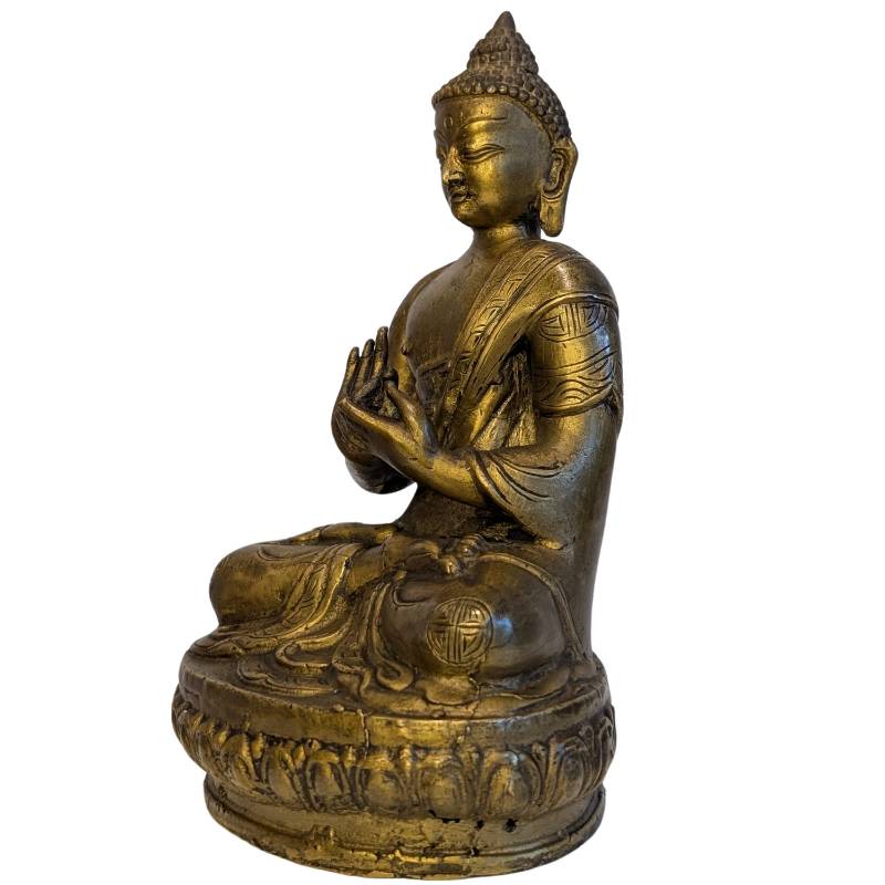 Antike asiatische Buddha-Statue aus Bronze in Dharmachakra-Mudra (Los 123)