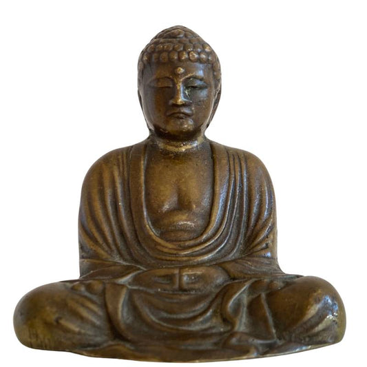 Zeer oude japanse bronzen boeddha