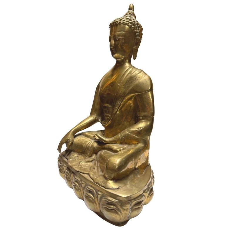 Boeddhistisch Tibetaans beeld in brons met oorspronkelijke vuurvergulding