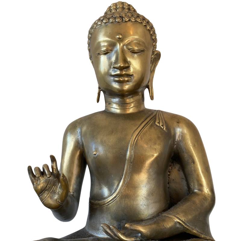 Antiek bronzen Boeddha beeld uit Java