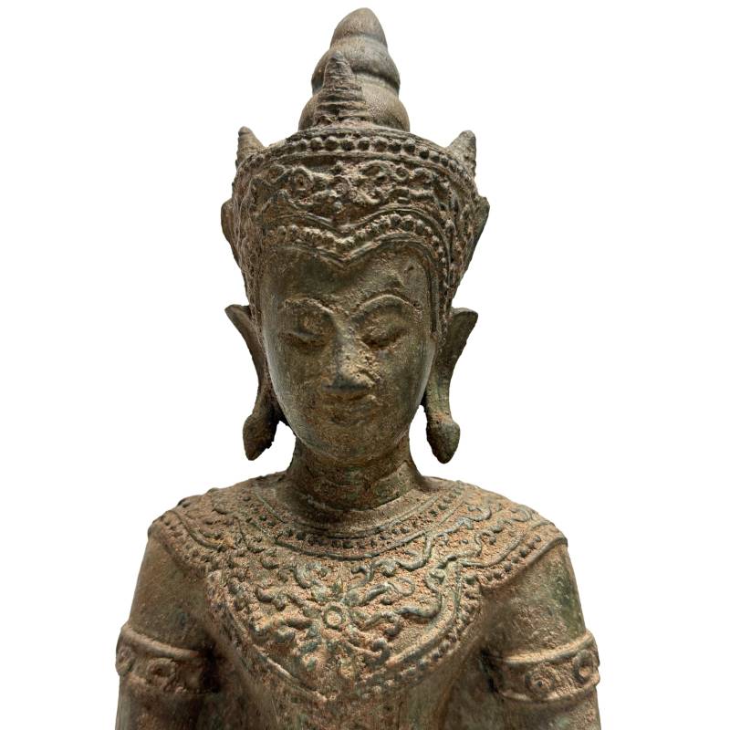 antiek boeddha brons zuidoost azie traditionele vorm meditatie