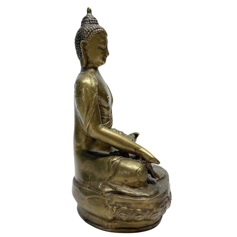 Antiek Chinees bronzen Boeddhabeeld uit de late Qing periode