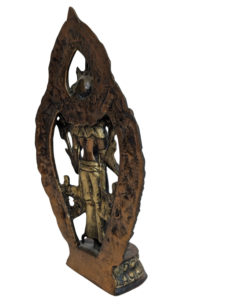 Antiek Tara beeld van vuurverguld brons uit Nepal