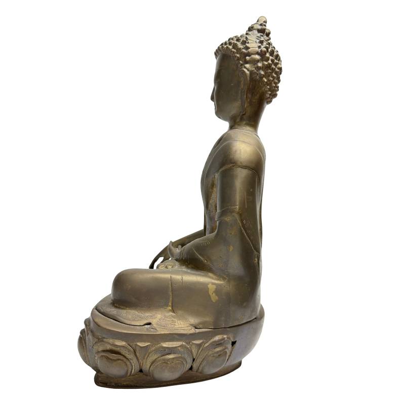 Antiek Tibetaans Boeddhabeeld traditioneel gegoten