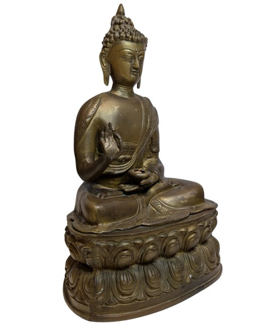 Antiek vuurverguld boeddhabeeld uit Tibet