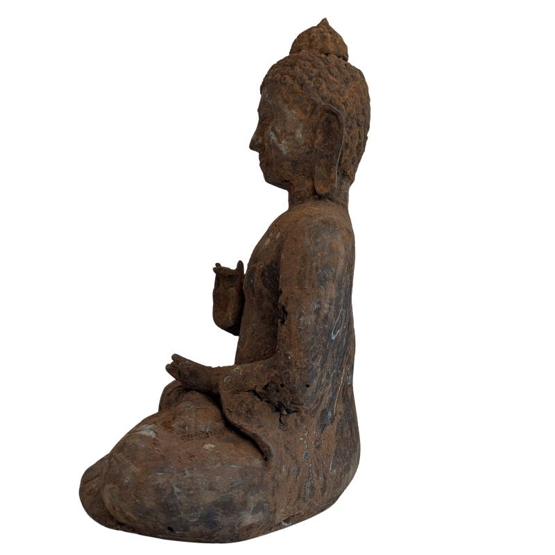 Antieke bronzen Boeddha Birma boeddhistische kunst meditatie mudra