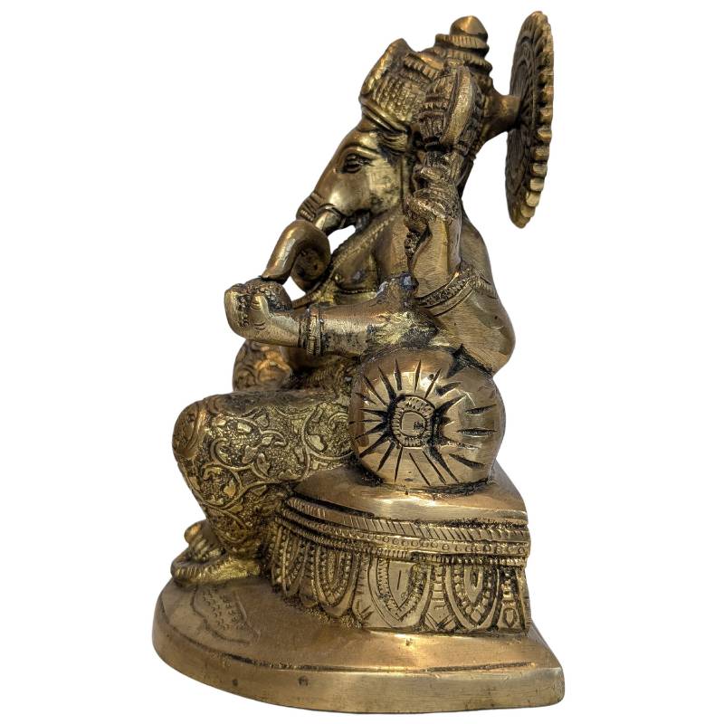 Antieke bronzen Ganesha uitgevoerd als sculpturaal object