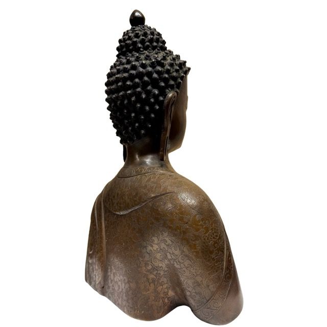 Antieke Nepalese Boeddha buste in brons