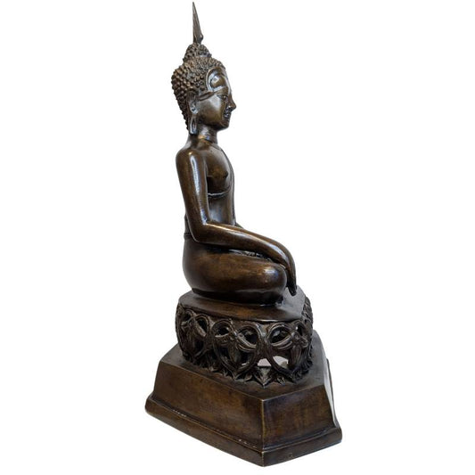 Antieke Thaise Boeddha van brons ca. 1880–1920 in bhumisparsha mudra