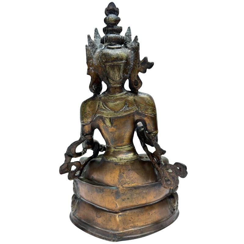 Antieke bronzen Vajrasattva als Vajrayana zuiveringsfiguur