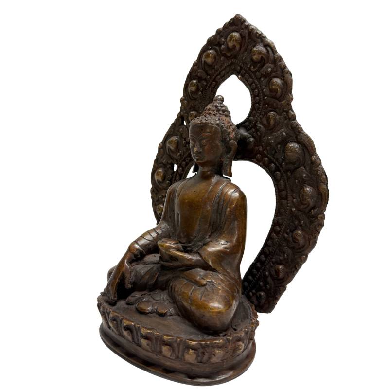 Authentieke Himalaya bronzen Boeddha beelden met meditatie mudra en natuurlijke slijtage