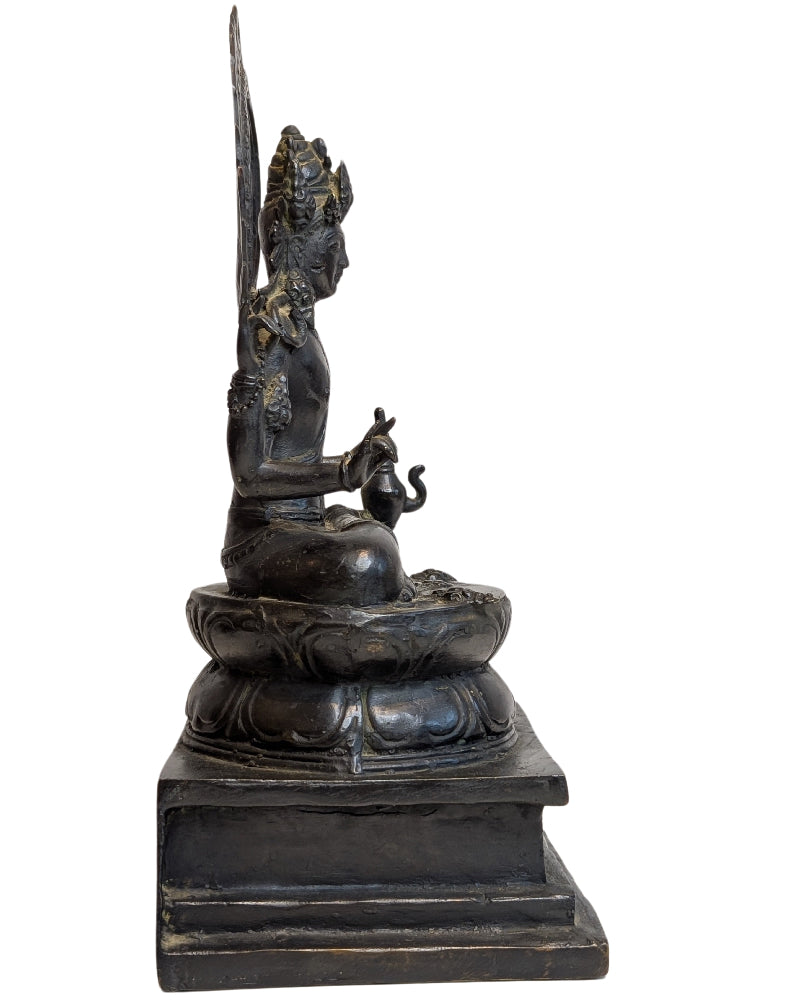 Avalokiteshvara bodhisattva in Tibetaans bronzen beeld