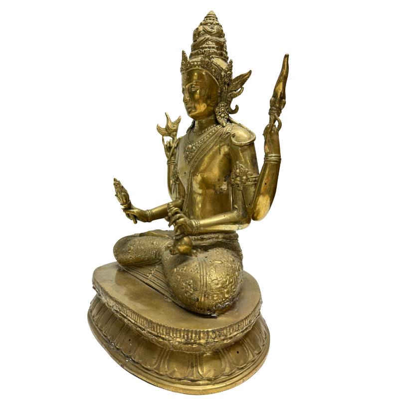 Pre-industrieel Nepalese Avalokiteshvara bodhisattva in brons