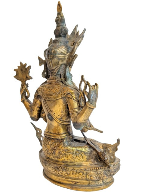 Chenrezig Avalokiteshvara beeld uit de Himalaya van verguld brons
