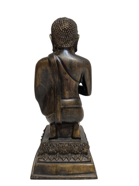 Antieke bronzen Boeddha uit Birma in Anjali mudra