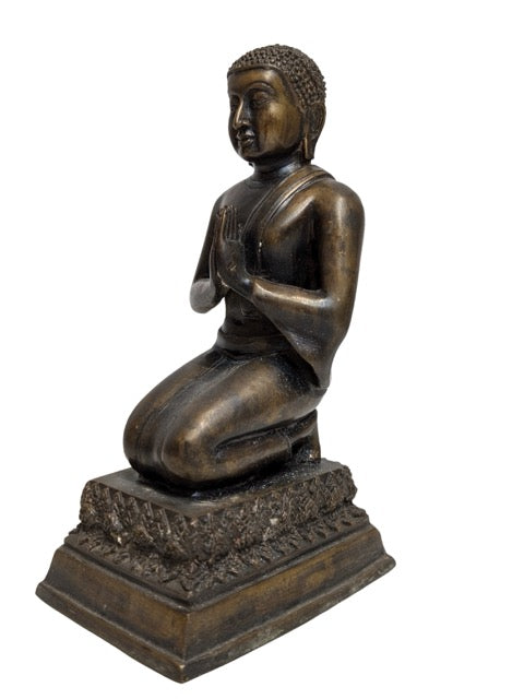 Bronzen Boeddhabeeld uit Birma in Anjali mudra