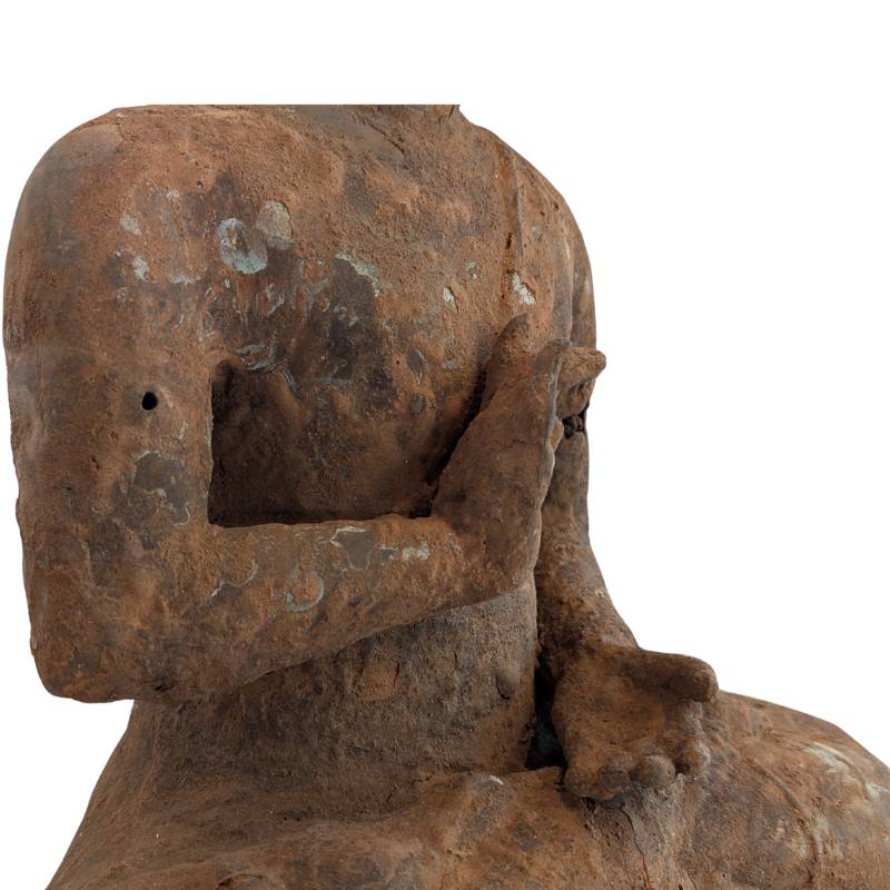 Authentiek oud Boeddha beeld brons Birma meditatie mudra