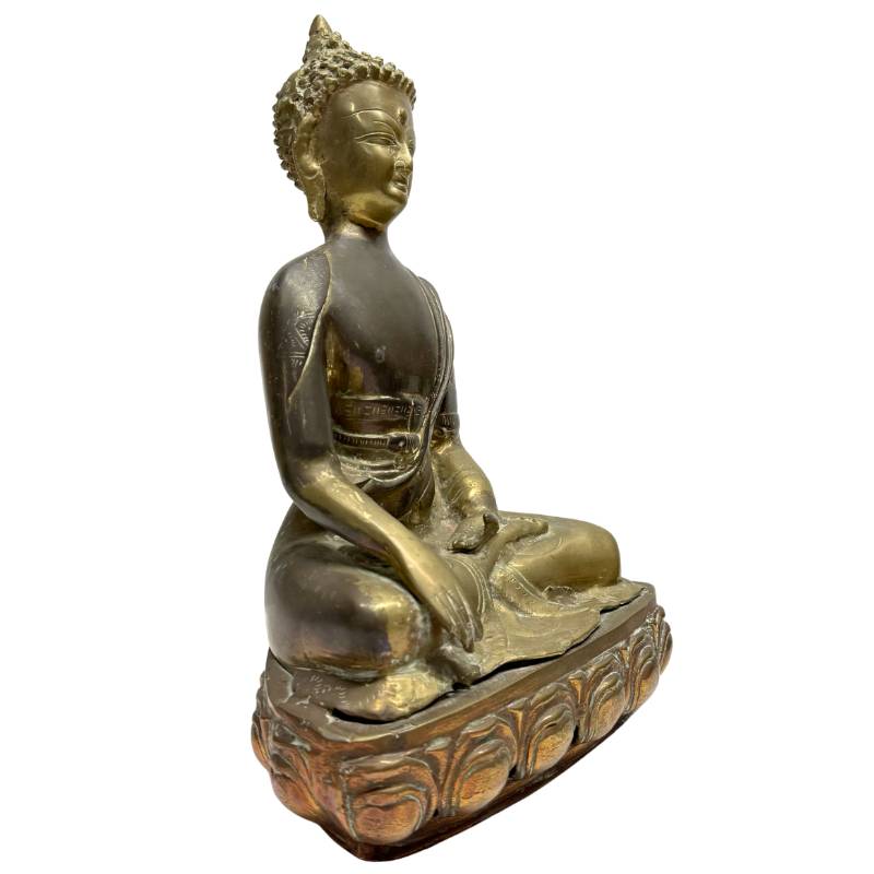 Boeddha beeld brons Sino Tibetaans bhumisparsha mudra authentiek verzamelobject