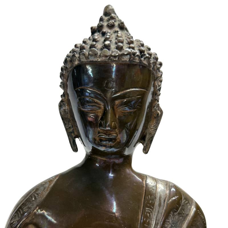 boeddha brons bhumisparsha mudra traditionele gieting detail