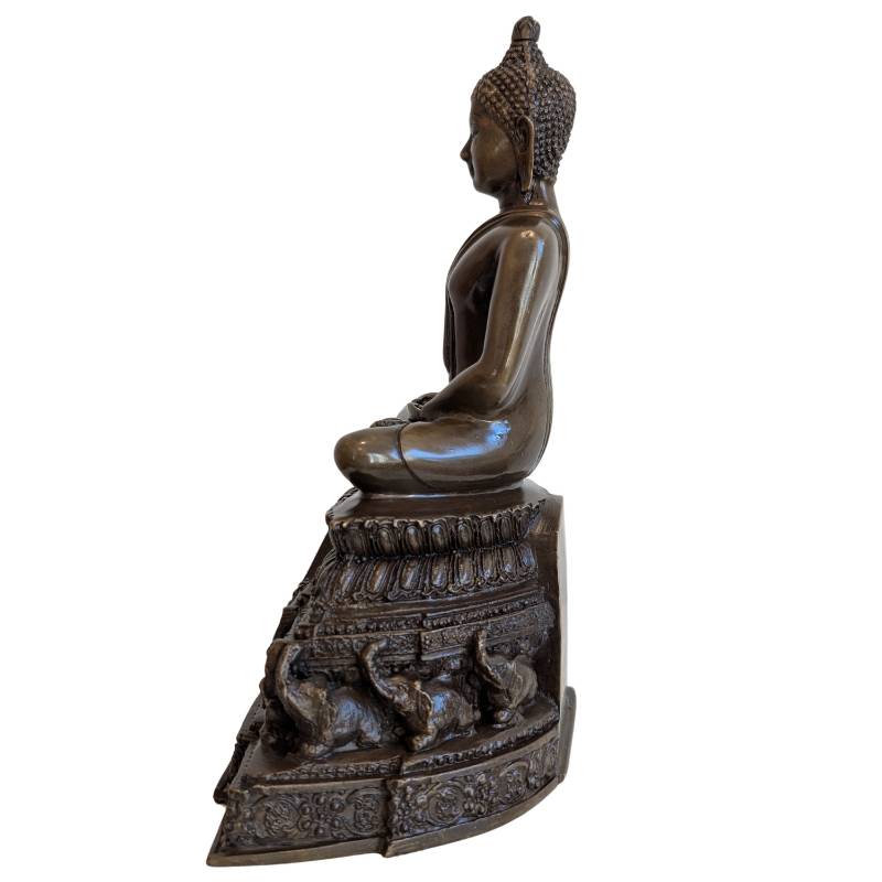 Boeddha sculptuur in dhyana mudra van brons