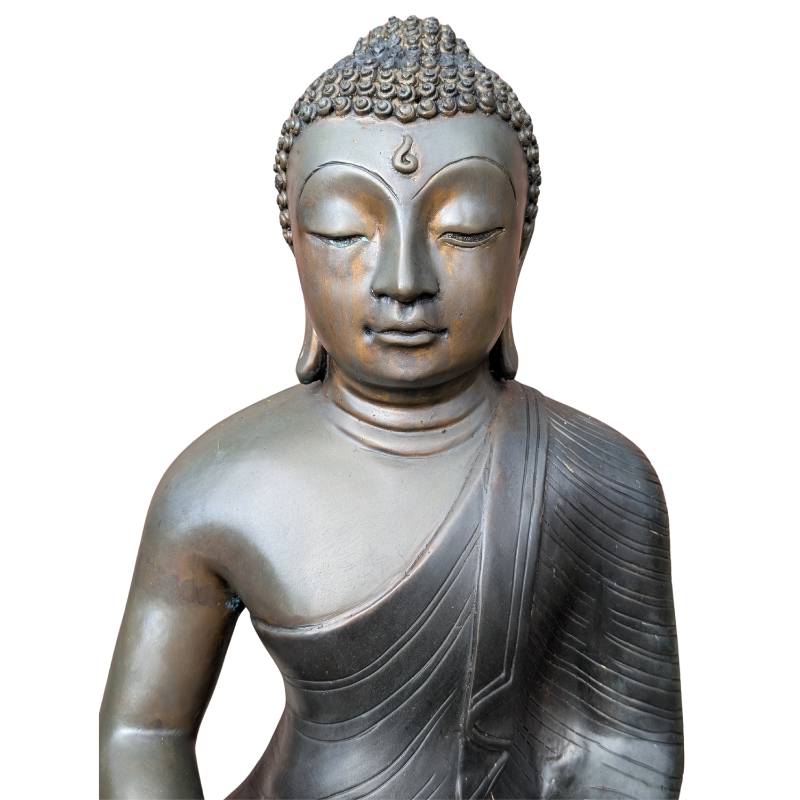 Boeddha in dhyana mudra uit Sri Lanka, bronzen beeld