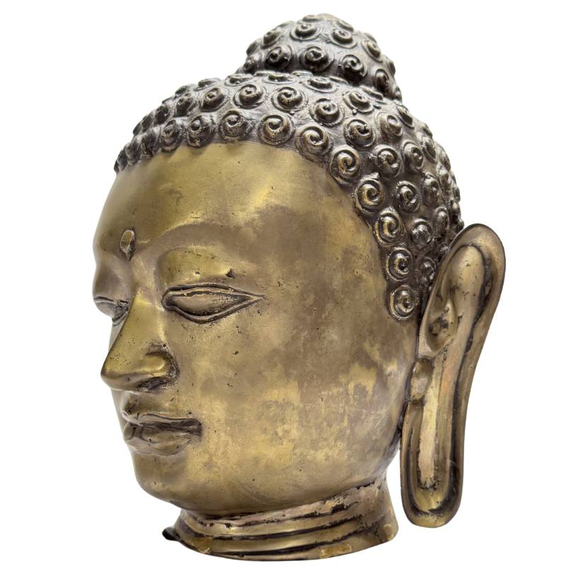 Boeddha hoofd brons authentiek boeddhabeeld Zuidoost Azië