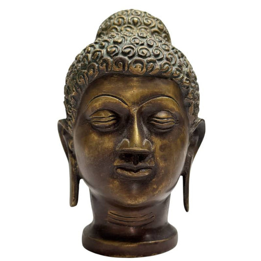 Boeddha hoofd brons India beeld compact formaat