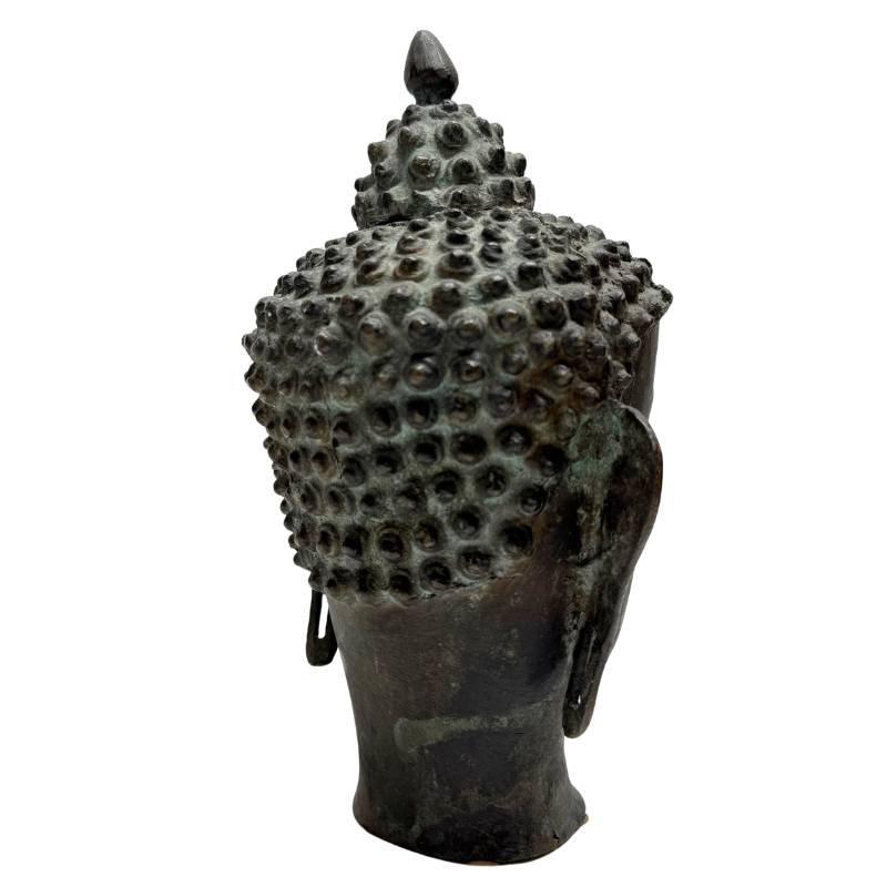 boeddha hoofd himalaya brons compact formaat rust uitstraling meditatie 