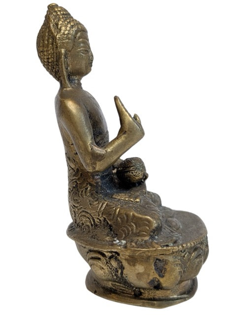 Boeddhabeeld van brons met Abhaya mudra