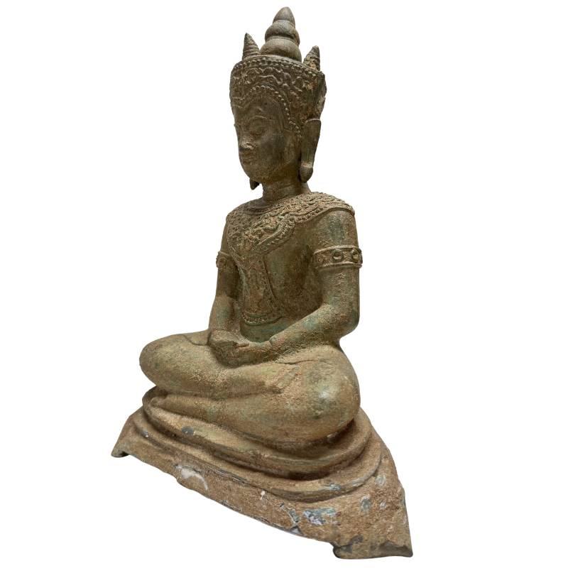 boeddhabeeld brons authentieke patina natuurlijke veroudering