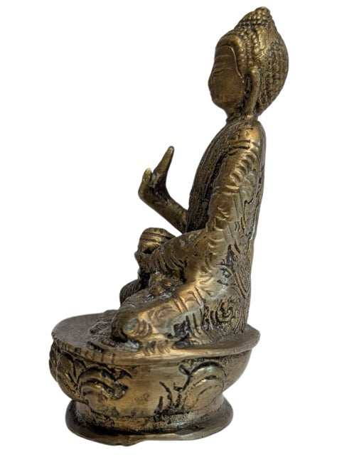 Bronzen Boeddhabeeld met open onderzijde