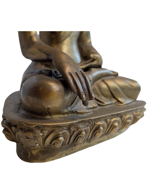 Boeddhabeeld uit Ladakh van vuurverguld brons antiek