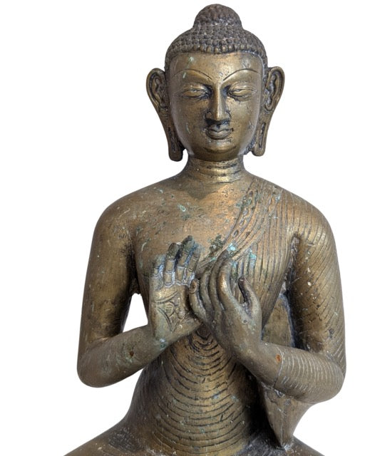 Bronzen boeddhabeeld van Shakyamuni voor ritueel gebruik