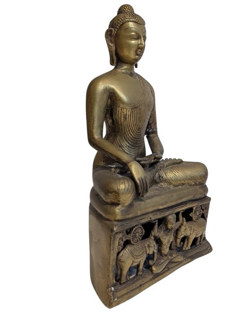 Bronzen boeddhabeeld van Shakyamuni in verlichtingstraditie