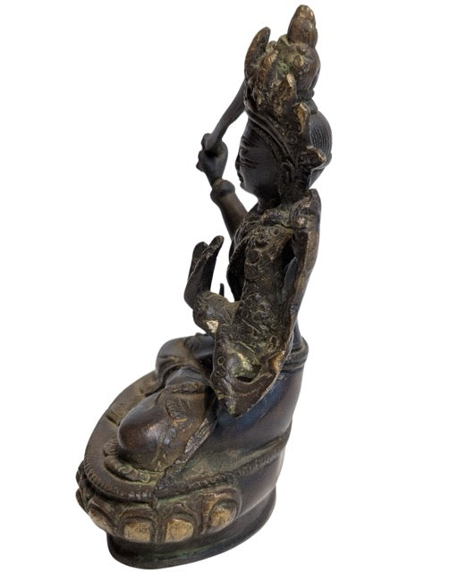 Boeddhistisch Manjushri beeld Tibet antiek brons