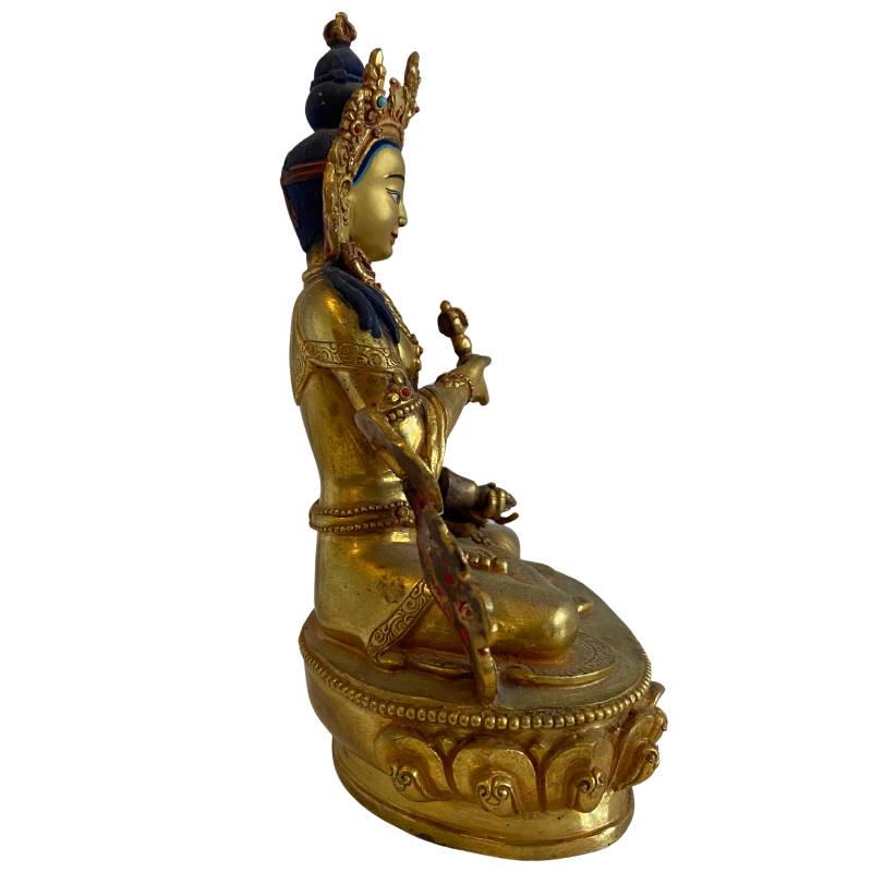 Boeddhistisch Witte Tara beeld uit Nepal met vergulding