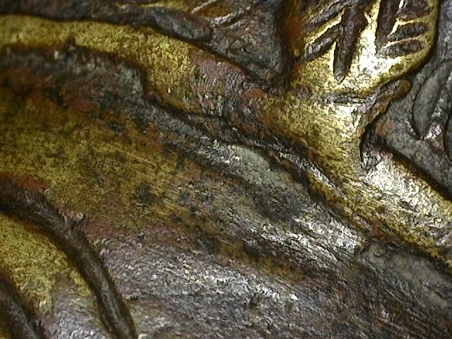 Microscopische toolmarks en handmatige wasmodellering op Brahma-beeld