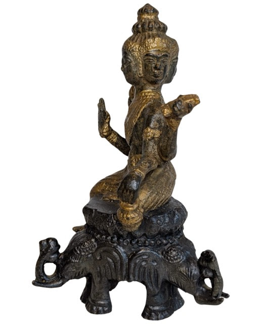 Brahma beeld met vier gezichten van brons uit India