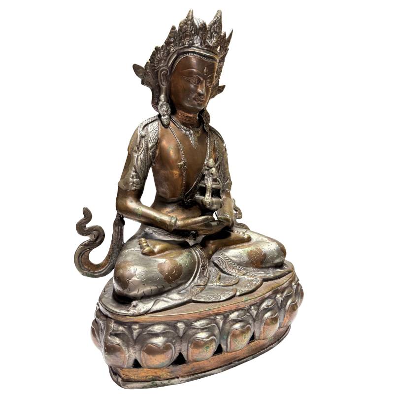 Bronzen Amitayus Boeddha West Himalaya Ladakh 19e eeuw op lotustroon