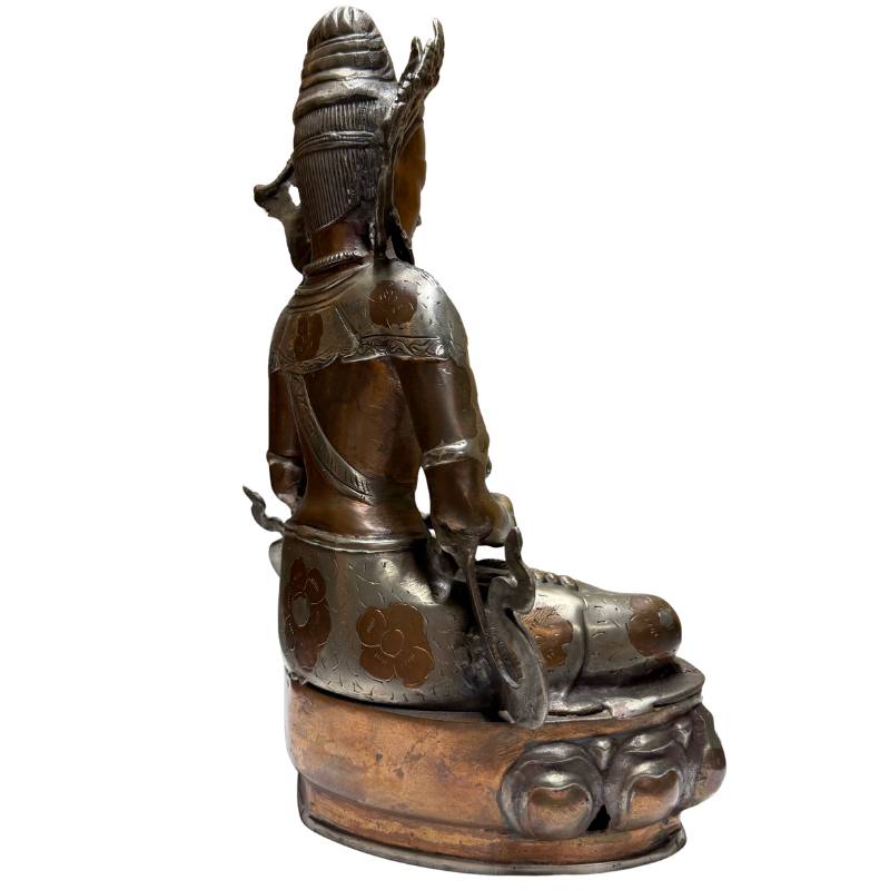 Bronzen Amitayus Boeddha West Himalaya Ladakh 19e eeuw in vajrahouding