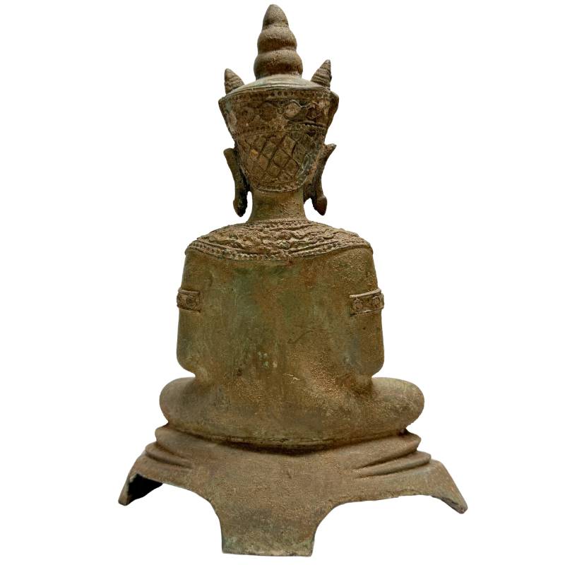 bronzen boeddha beeld zuidoost azie compact formaat rust