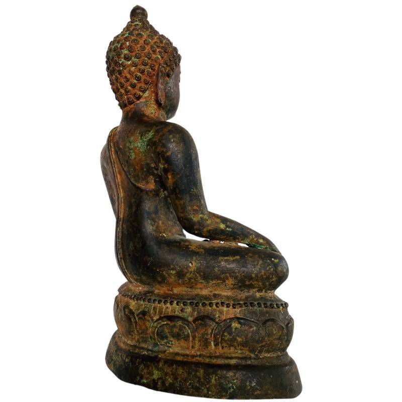 Bronzen Boeddha uit Thailand in Ayutthaya stijl met bhumisparsha mudra