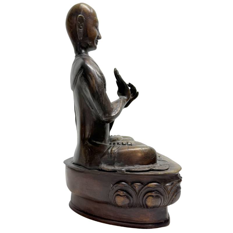 Bronzen lama beeld uit de Himalaya traditie